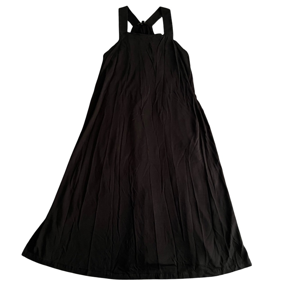 Massimo Dutti Women's Small Black Lyocell Crossback Dress‎ Square Neck Morocco